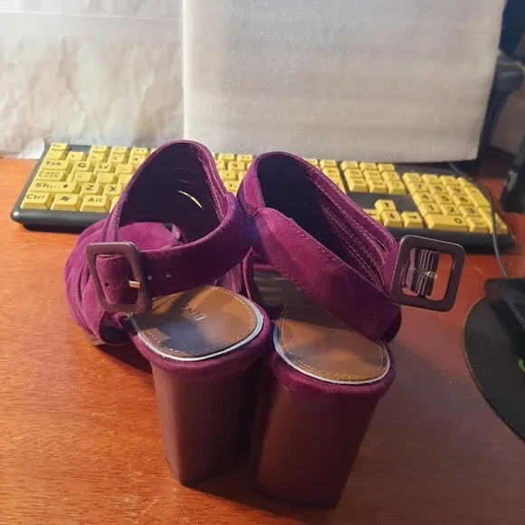 NEW ! Donald Pliner Sevanna Suede Dress Sandal Purple Size 9.5 - Picture 4 of 7